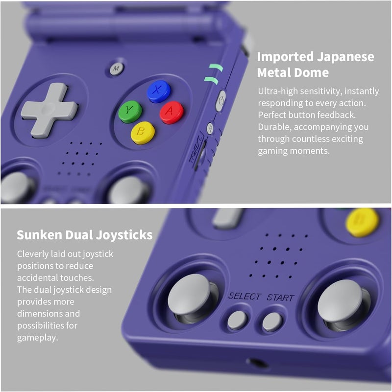 GiipGoop RG34XXSP Retro Handheld Game Console RG34XX SP Retro Gaming Console with 64G Preloaded 5000+ Games,3300 mAh Battey, Portable Pocket Arcade Support 30+ Simulators 5G WiFi Bluetooth HD Indigo - Image 5
